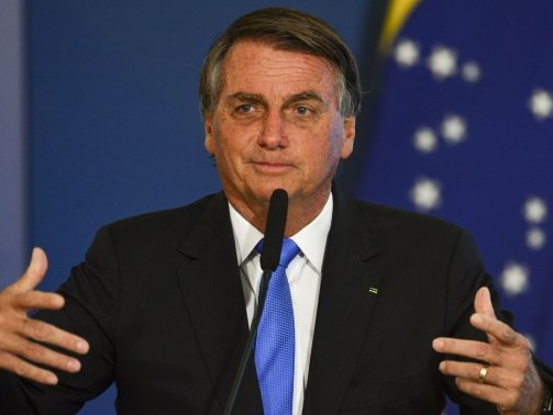 O presidente Jair Bolsonaro durante o lançamento do Canal Educação e do Canal Libras, no Palácio do Planalto.