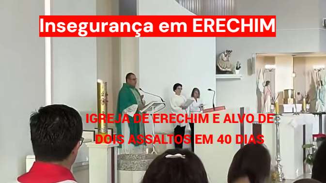 Paróquia Nossa Senhora da Salete sofre segundo assalto em menos de 40 dias Fachada da Paróquia Nossa Senhora da Salete, em Erechim, após registro de novo assalto.