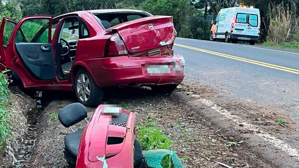 Acidente na RS-135 em Getúlio Vargas deixa duas pessoas feridas
