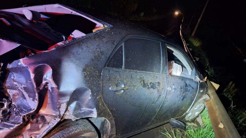 Acidente na SC-283 deixa motorista ferido após veículo sair da pista em Concórdia