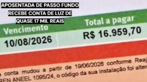 Aposentada de Passo Fundo recebe conta de energia de R$ 16 mil