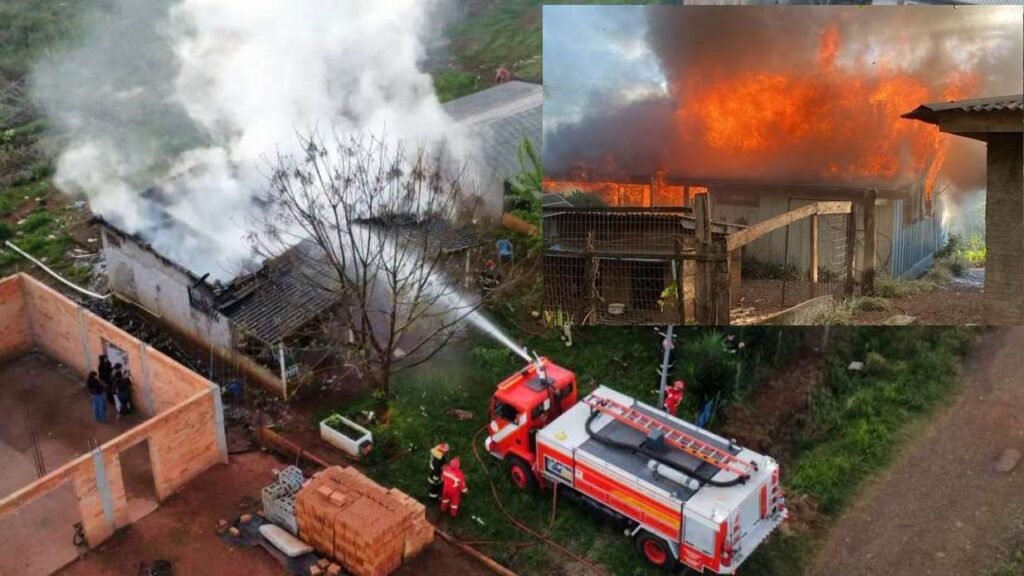 Incêndio em residência mobilizou bombeiros em Barracão, no Norte do Rio Grande do Sul