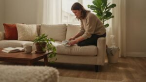 Como limpar sofá em casa sem manchar ou estragar o tecido