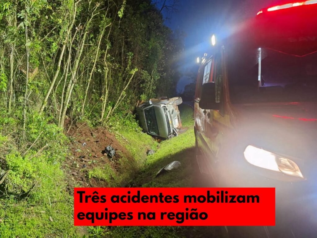 Tombamento e acidentes deixam feridos entre Estação e Getúlio Vargas