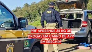 PRF apreende 25 kg de drogas em carro de aplicativo em Erechim