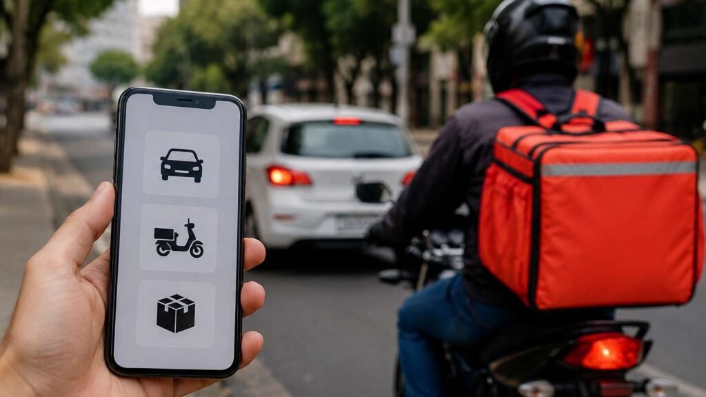 Motoristas de aplicativos e entregadores trabalham por plataformas digitais no Brasil