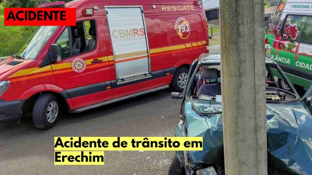 Acidente entre dois carros deixa três feridos em Erechim