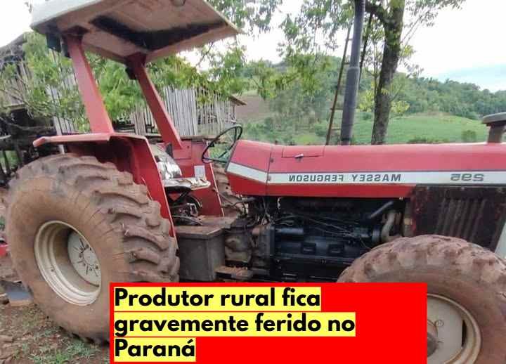 Produtor rural fica gravemente ferido após ser atingido por trator no Paraná