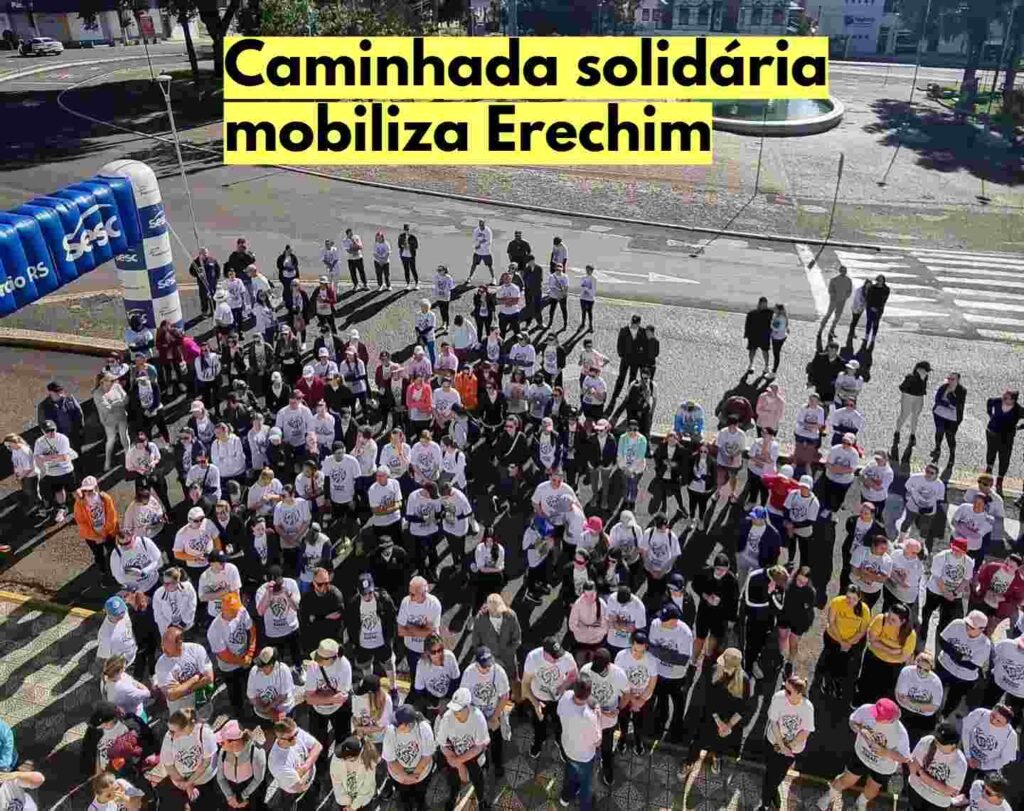 Participantes da 1ª Caminhada Regional Beneficente AMAU em Erechim.