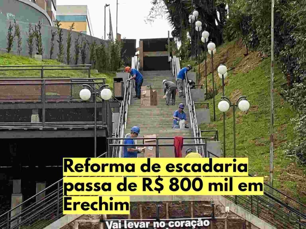 escadaria municipal que será submetida a obras de reforma.