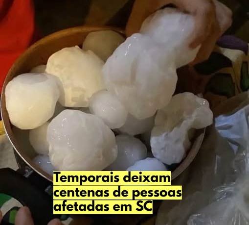 Estragos provocados pelos temporais em municípios de Santa Catarina.