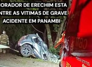 Acidente entre carro e caminhão na BR-285, em Panambi