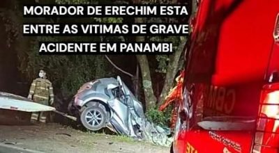 Acidente entre carro e caminhão na BR-285, em Panambi