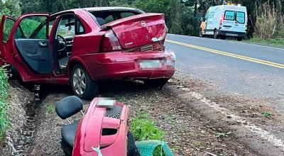 Acidente na RS-135 em Getúlio Vargas deixa duas pessoas feridas
