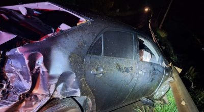 Acidente na SC-283 deixa motorista ferido após veículo sair da pista em Concórdia