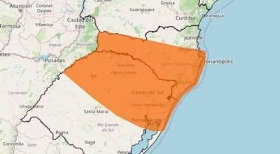 Alerta de perigo para tempestades com granizo e ventos de até 100 km/h