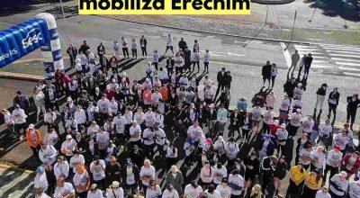 Participantes da 1ª Caminhada Regional Beneficente AMAU em Erechim.