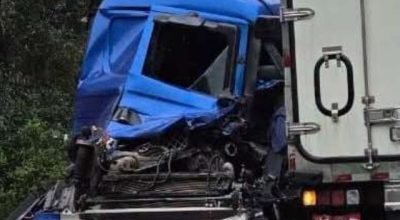 Acidente na RS-135 entre carreta e caminhão na Curva do S