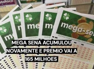 Mega-Sena acumulada com prêmio estimado em R$ 165 milhões