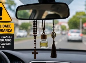 Objetos no retrovisor podem gerar multa quando prejudicam a visibilidade do motorista
