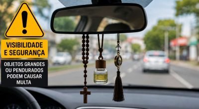 Objetos no retrovisor podem gerar multa quando prejudicam a visibilidade do motorista