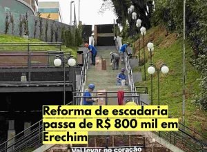 escadaria municipal que será submetida a obras de reforma.