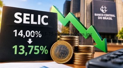 Mercado financeiro espera novo corte da Selic na reunião do Copom desta semana.