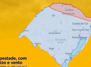 Temporal com vento forte e possibilidade de granizo no Rio Grande do Sul