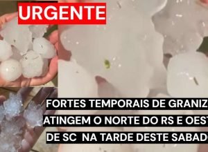 Temporal severo com granizo atinge cidades do Norte do RS e Oeste de SC