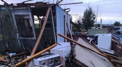 Tornado em Candói causa estragos em propriedades rurais da comunidade de Santa Clara