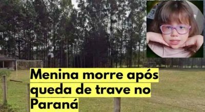 Polícia Civil investiga a morte de uma menina de 3 anos após a queda de uma trave de futebol em Imbaú.