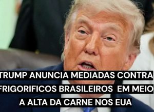 Donald Trump anuncia medidas contra frigoríficos em meio à alta da carne nos EUA.